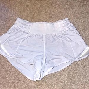 White Lululemon 2.5 inch Shorts